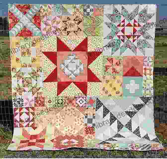 A Beautiful Sampler Quilt Featuring A Variety Of Intricate Quilting Designs. How To Make A Five Patch Star Quilt: A Sampler Quilt Made Using Five Patch Star Quilt Blocks: Quilting Designs For A Sampler Quilt