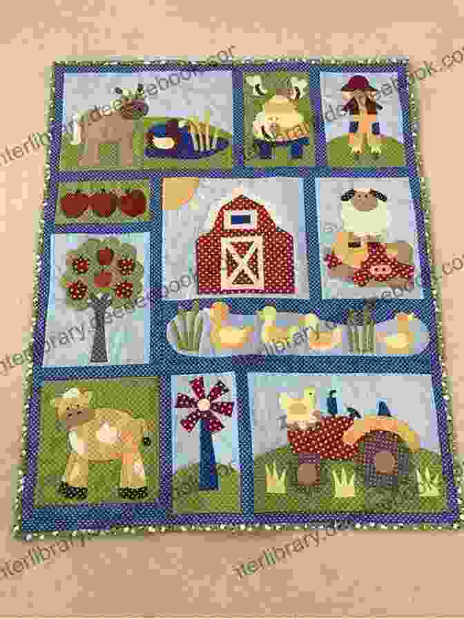 A Quilt With Appliqued Farm Animal Designs In Soft Pastel Colors Quick Easy Quilts For Kids: 12 Friendly Designs