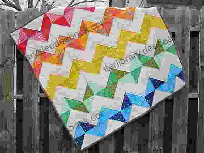 A Rainbow Quilt With A Chevron Pattern Modern Rainbow Patchwork Quilts: 14 Vibrant Rainbow Patchwork Quilt Projects Plus Handy Techniques Tips And Tricks (Crafts)