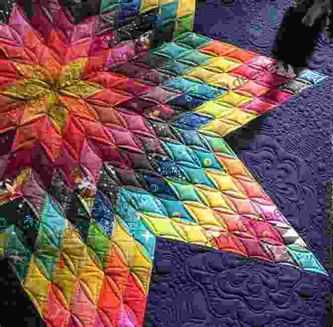A Rainbow Quilt With A Star Pattern Modern Rainbow Patchwork Quilts: 14 Vibrant Rainbow Patchwork Quilt Projects Plus Handy Techniques Tips And Tricks (Crafts)