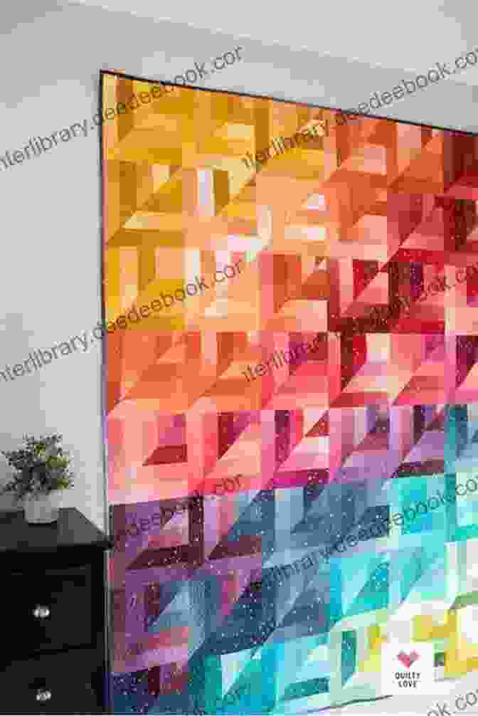 A Rainbow Quilt With An Ombre Pattern Modern Rainbow Patchwork Quilts: 14 Vibrant Rainbow Patchwork Quilt Projects Plus Handy Techniques Tips And Tricks (Crafts)