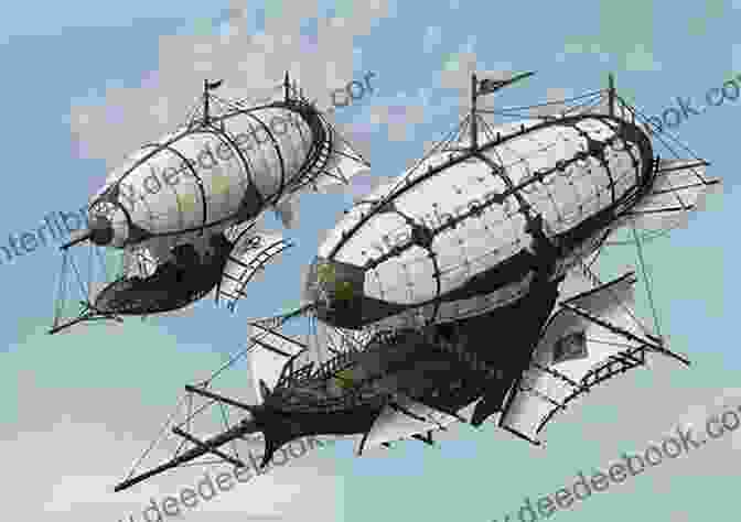 Dragon Flying Alongside An Airship In A Steampunk Fantasy Setting Ice Promise: A Steampunk Dragon Fantasy (Blood Of Dragons 2)