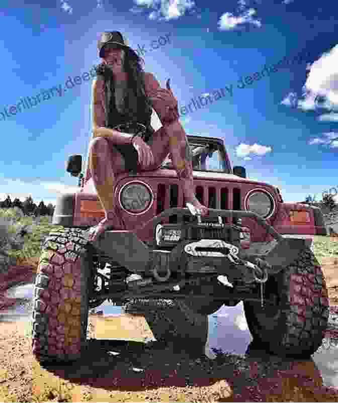 Four Wheelin' Elizabeth Allen Posing With Her Jeep Rubicon Four Wheelin Elizabeth Allen