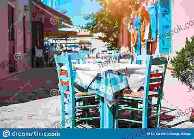 Happy Like Greek Restaurant Exterior With Blue And White Facade And Outdoor Seating Happy Like A Greek: Fill Your Life With Joy The Mediterranean Way