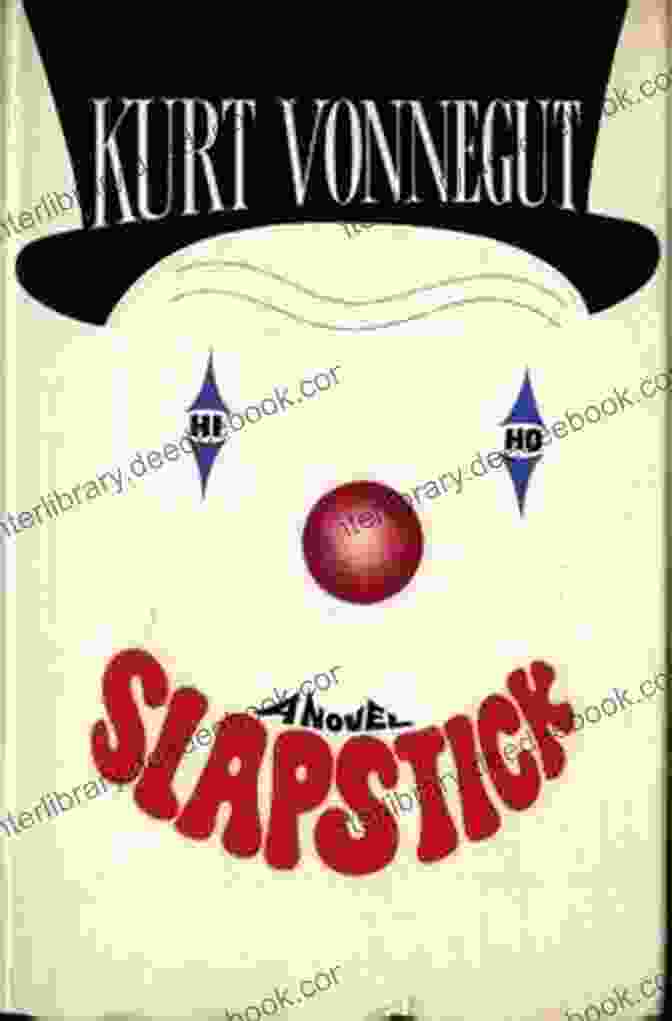 Kurt Vonnegut's Slapstick Or Lonesome No More Novel Cover Featuring A Man With A Brick On His Head And A Woman With A Gun Slapstick Or Lonesome No More : A Novel